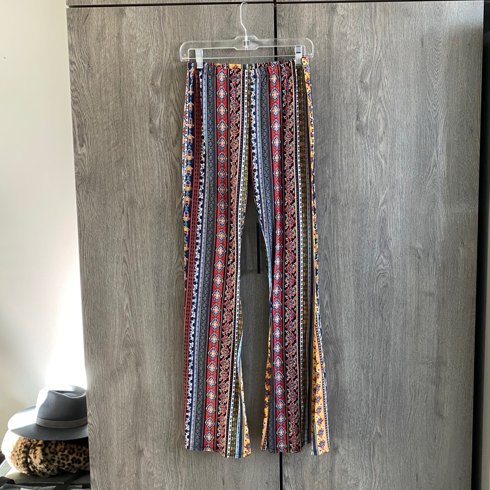 Bellbottom leggings hippie boho hamsa mandala